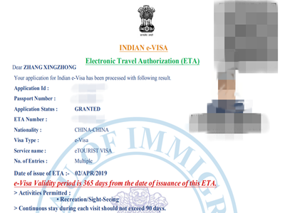 印度电子签证顺利出签